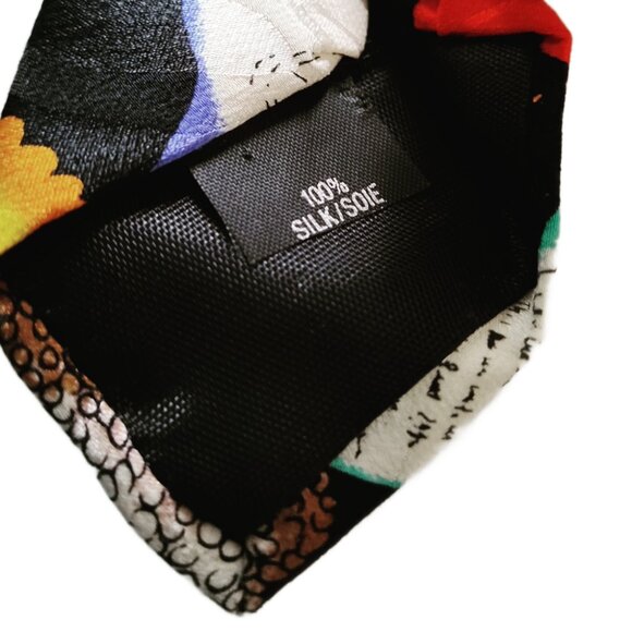 Vintage 90s Nicole Miller Silk Tie Caviar Chess & Absolut Vodka Novelty Print - Picture 6 of 7